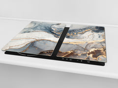 Chopping Board - Worktop saver and Pastry Board - Glass Cutting Board D23 Colourful abstractions: Artistic mixture of paints