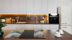 Chopping Board - Worktop saver and Pastry Board - Glass Cutting Board D23 Colourful abstractions: Artistic mixture of paints