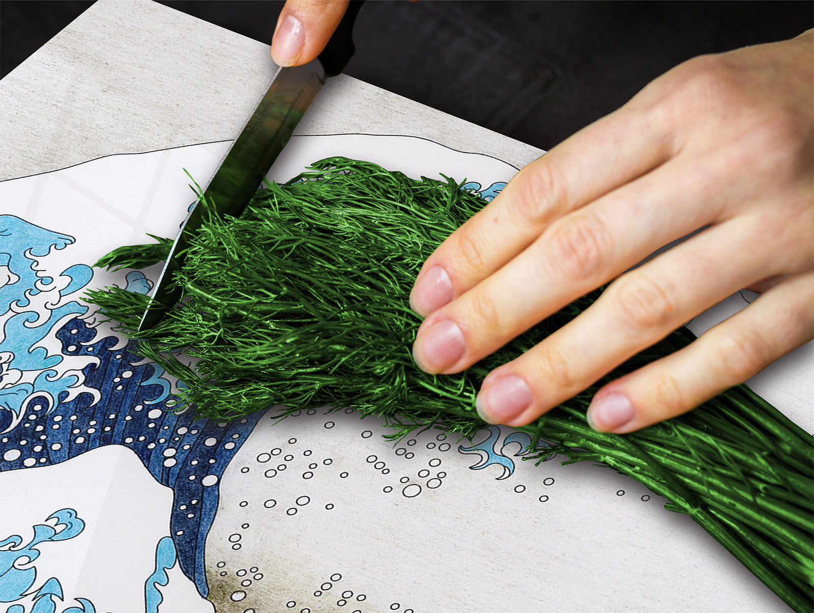 Glass Pastry Board 60D18: A great wave