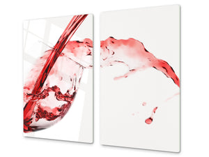 Schneidbrett aus Hartglas und schützende Arbeitsoberfläche D04 Drinks Series: wine 11