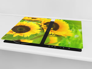 Glass Cutting Board and Worktop Saver D06 Flowers Series: Sunflower 1
