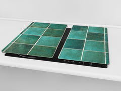 KITCHEN BOARD & Induction Cooktop Cover – Glass Pastry Board D25 Textures and tiles 1 Series: Green vintage ceramic tiles 3