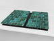 KITCHEN BOARD & Induction Cooktop Cover – Glass Pastry Board D25 Textures and tiles 1 Series: Green vintage ceramic tiles 1