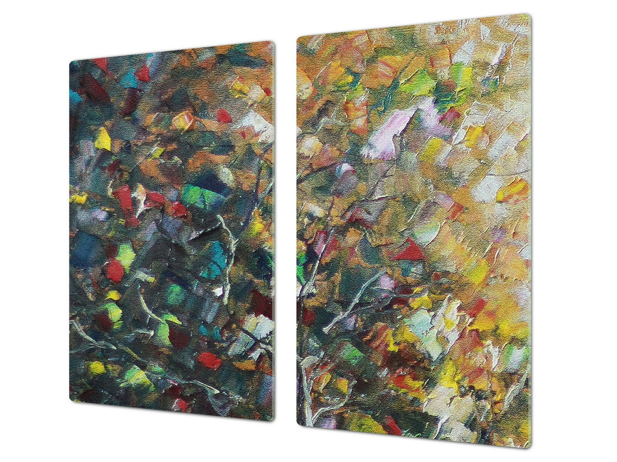 UNIQUE Tempered GLASS Kitchen Board 60D05A: Abstraction on canvas