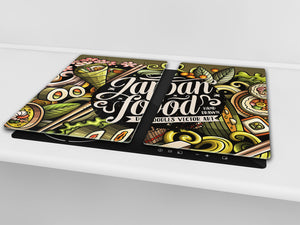 Tempered GLASS Cutting Board 60D16: Japan food