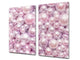 UNIQUE Tempered GLASS Kitchen Board –Scratch Resistant Glass Cutting Board –Glass Countertop MEASURES: SINGLE: 60 x 52 cm (23,62” x 20,47”); DOUBLE: 30 x 52 cm (11,81” x 20,47”); D29 Colourful Variety Series: Pink pearls
