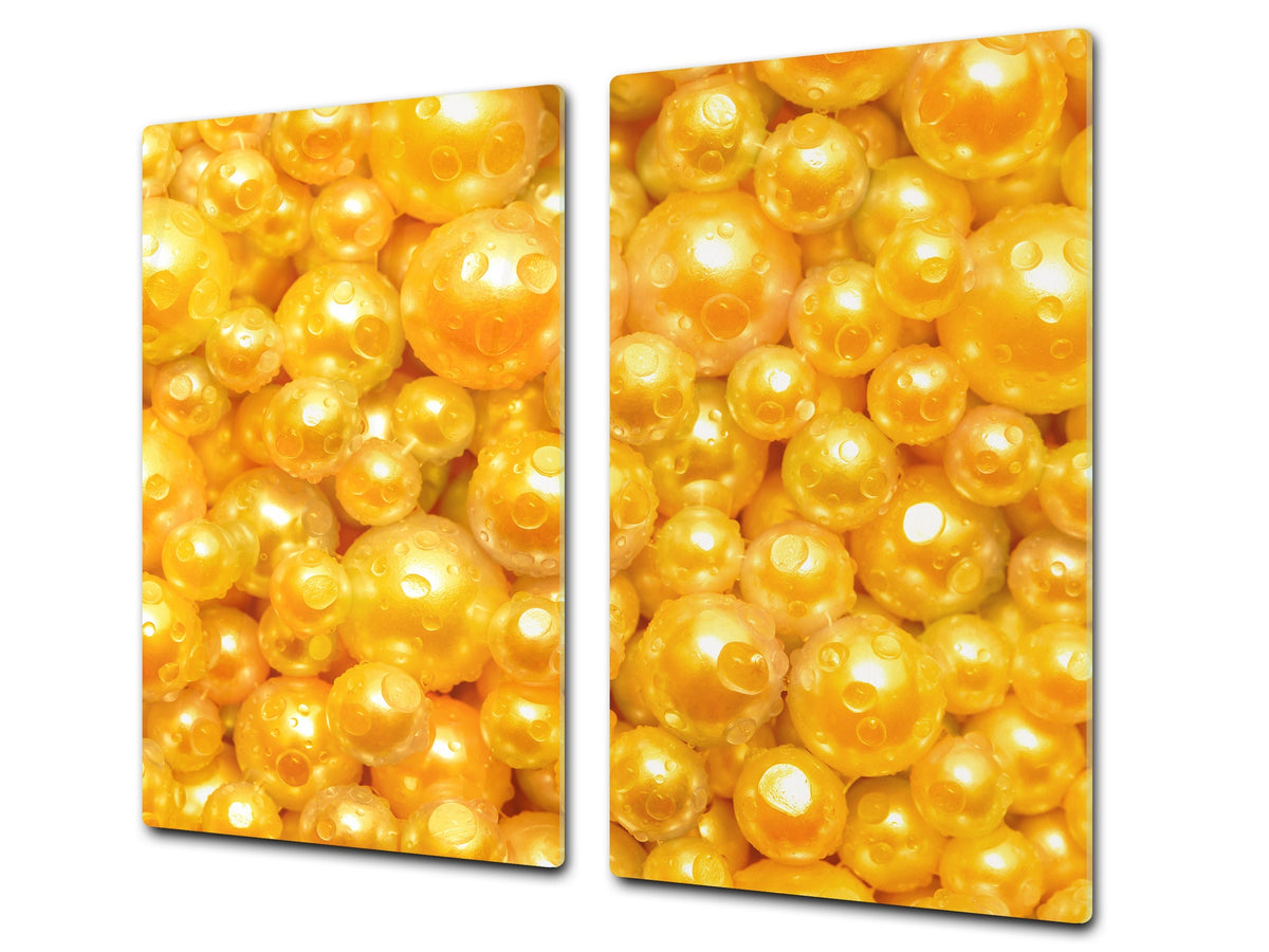 UNIQUE Tempered GLASS Kitchen Board –Scratch Resistant Glass Cutting Board –Glass Countertop MEASURES: SINGLE: 60 x 52 cm (23,62” x 20,47”); DOUBLE: 30 x 52 cm (11,81” x 20,47”); D29 Colourful Variety Series:  Shiny yellow surface