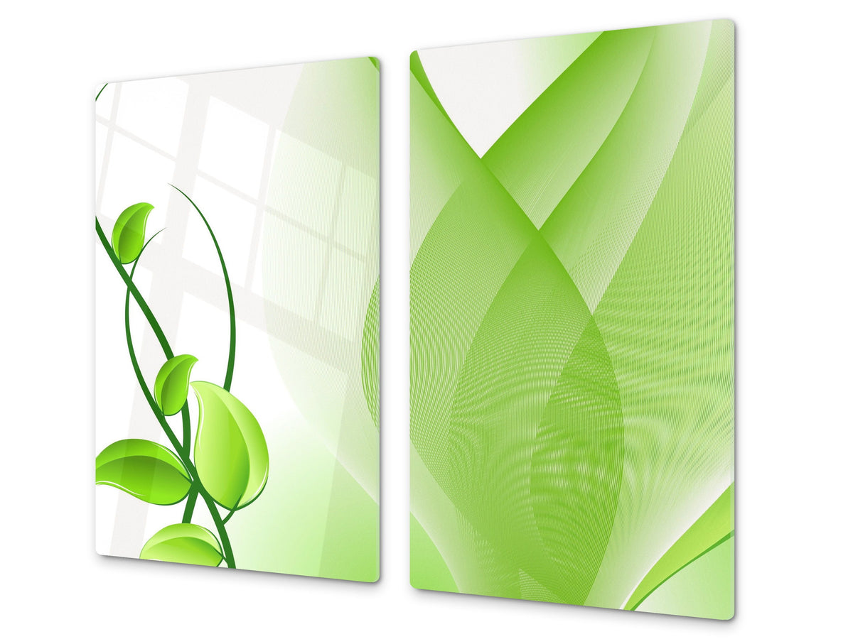 Tempered GLASS Cutting Board D01 Abstract Series: Leaves 17