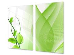 Tempered GLASS Cutting Board D01 Abstract Series: Leaves 17