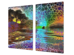 Glass stove top 60D19: A colorful picture