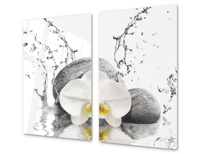 Glass Cutting Board and Worktop Saver D06 Flowers Series: Orchid 4