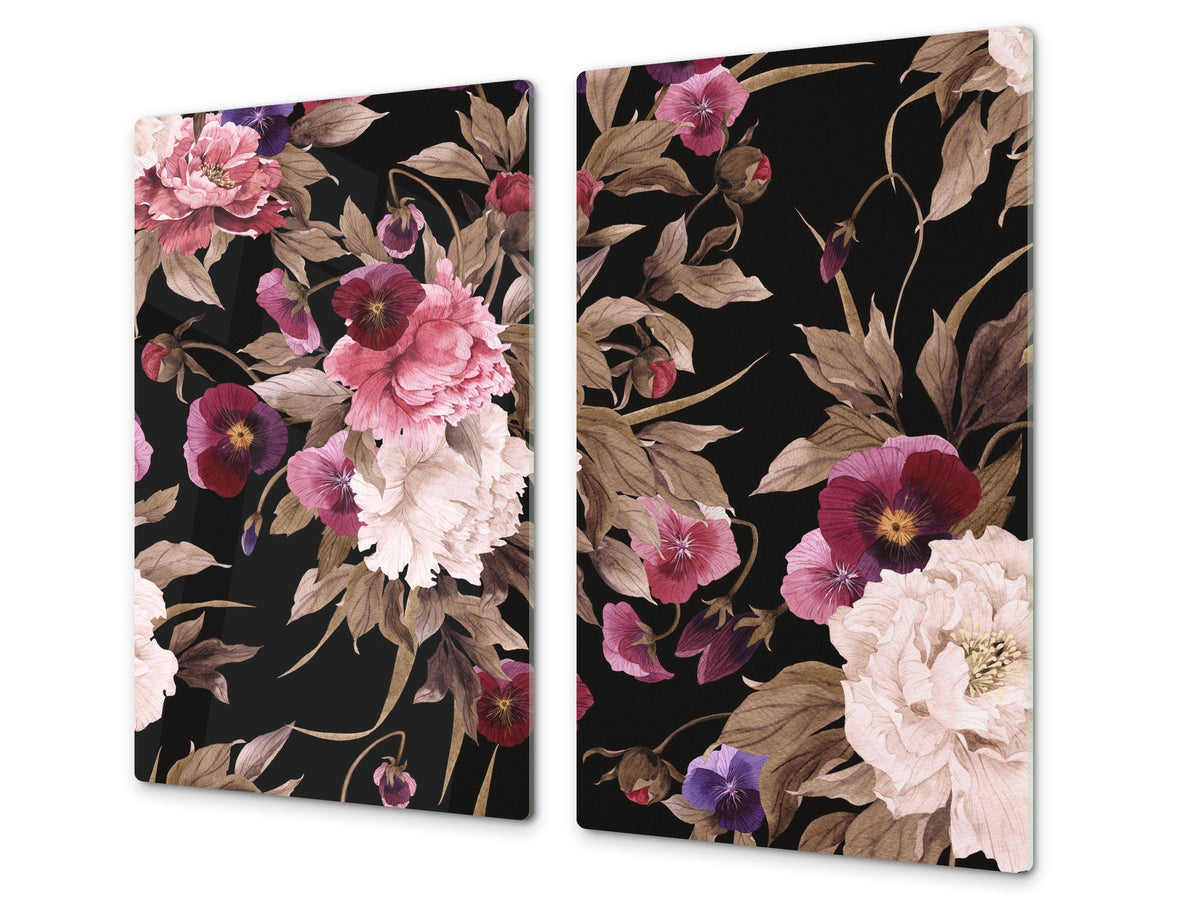 Glass Cutting Board and Worktop Saver D06 Flowers Series: Drawing 27