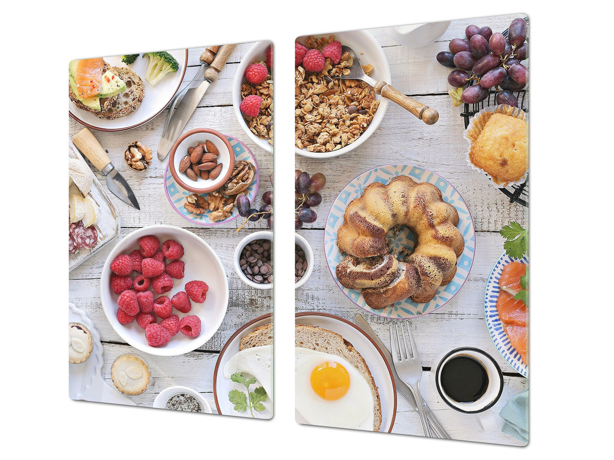 Tempered GLASS Cutting Board 60D16: Breakfast 5