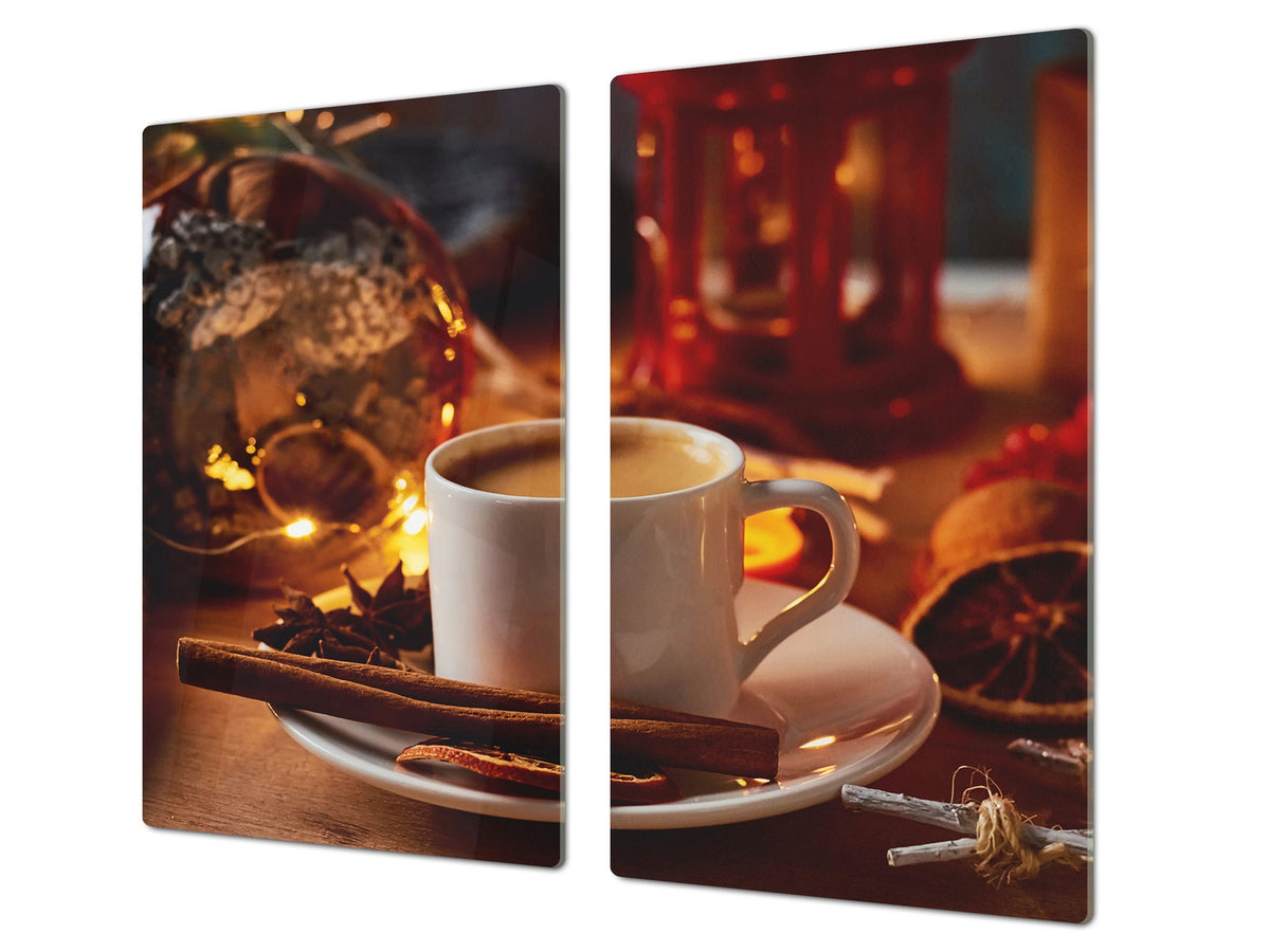 Glass Kitchen Board 60D07: Coffee with cinnamon