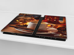 Glass Kitchen Board 60D07: Coffee with cinnamon