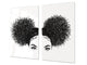 Glass Cutting Board 60D15: Afro hairstyle
