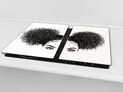 Glass Cutting Board 60D15: Afro hairstyle