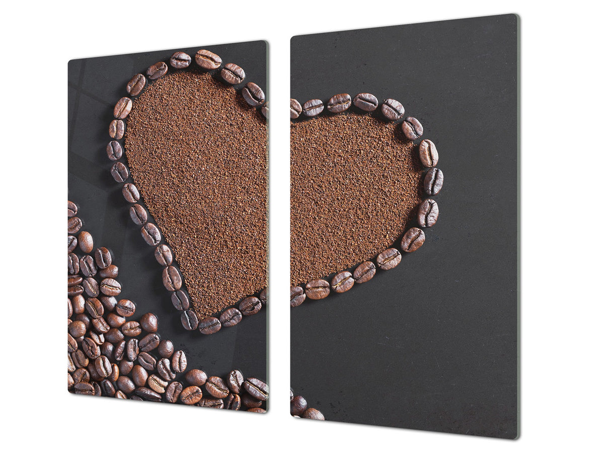 Glass Kitchen Board 60D07: Heart from coffee