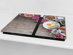 Tempered GLASS Cutting Board 60D16: Colorful breakfast