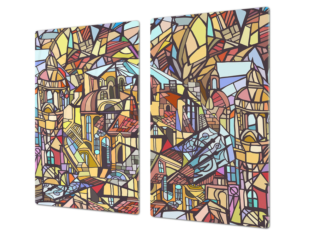 Glass stove top 60D19: Stained glass