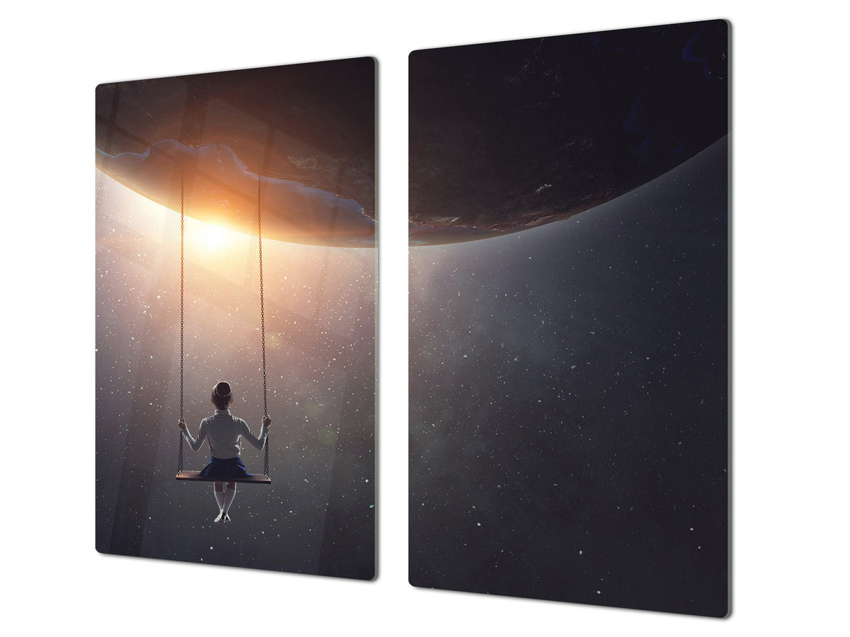 Glass Pastry Board 60D18: Swing in cosmos