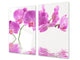 Cubre vitros de cristal templado - Tabla para cortar de cristal – Tabla para amasar y protector de vitro D06 Serie Flores: Orquídea 3