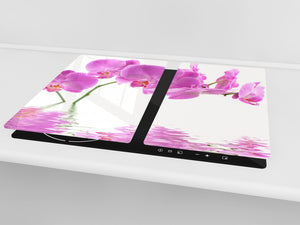 Glass Cutting Board and Worktop Saver D06 Flowers Series: Orchid 3