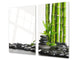 Küchenbrett aus Hartglas und Kochplattenabdeckung; D08 Nature Series:  Bamboo zen stones