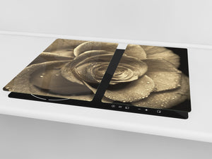 Glass Cutting Board and Worktop Saver D06 Flowers Series: Flower 15
