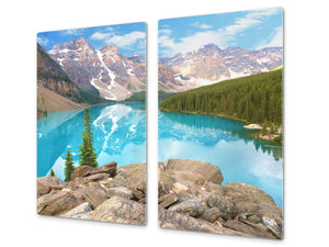Tempered GLASS Kitchen Board – Impact & Scratch Resistant; D08 Nature Series: Mountains 5