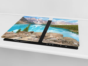 Very Big Kitchen Board – Glass Cutting Board and worktop saver; Nature series DD08: Montagne 5