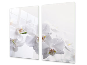 Glass Cutting Board and Worktop Saver D06 Flowers Series: Orchid 1