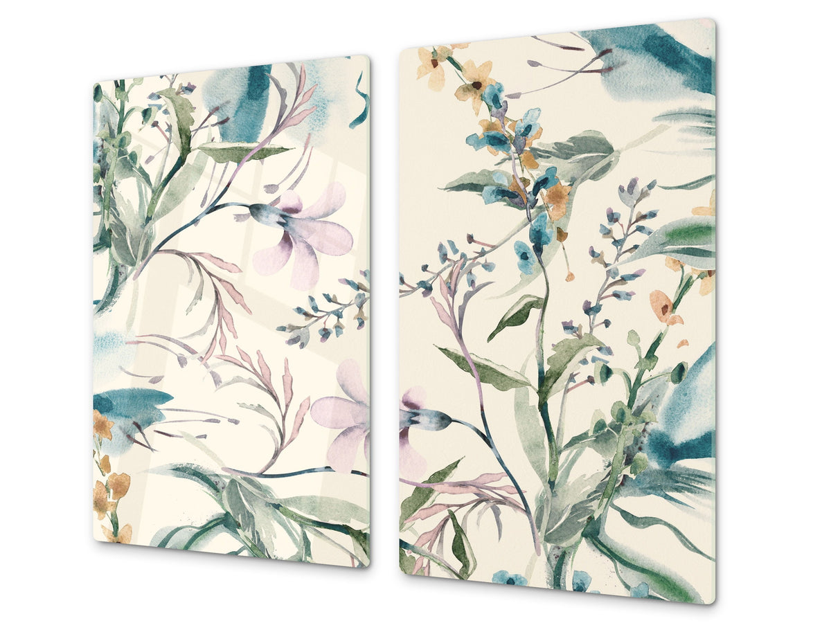 Glass Cutting Board and Worktop Saver D06 Flowers Series: Drawing 11