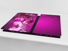 Glass Cutting Board and Worktop Saver D06 Flowers Series: Orchid 2