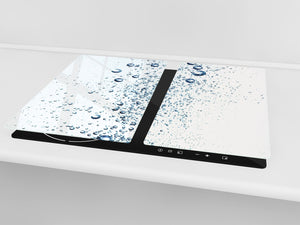 CUTTING BOARD and Cooktop Cover - Impact & Shatter Resistant Glass D02 Water Series: Water 24