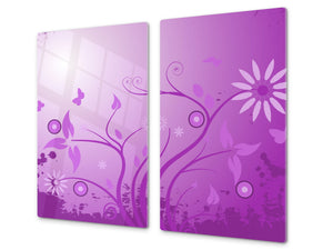 Glass Cutting Board and Worktop Saver D06 Flowers Series: Abstract art 16