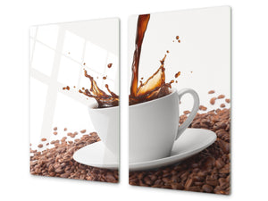 Tagliere in VETRO temperato – Proteggi-piano di lavoro e spianatoia; D05 Serie Caffè Caffè 31