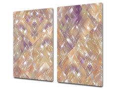 UNIQUE Tempered GLASS Kitchen Board – Scratch Resistant Glass Cutting Board – Glass Countertop MEASURES: SINGLE: 60 x 52 cm (23,62” x 20,47”); DOUBLE: 30 x 52 cm (11,81” x 20,47”); D29 Colourful Variety Series: Vintage mosaic