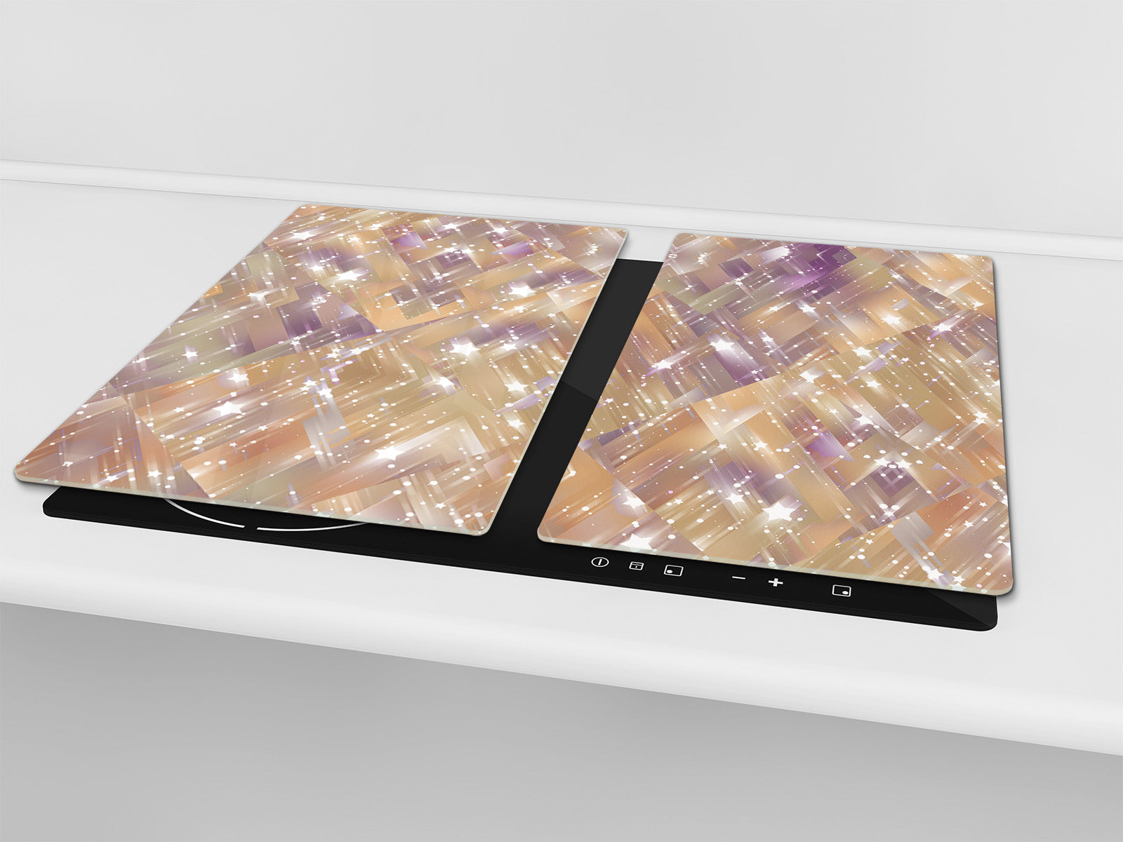 UNIQUE Tempered GLASS Kitchen Board – Scratch Resistant Glass Cutting Board – Glass Countertop MEASURES: SINGLE: 60 x 52 cm (23,62” x 20,47”); DOUBLE: 30 x 52 cm (11,81” x 20,47”); D29 Colourful Variety Series: Vintage mosaic