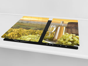 Planche à découper en verre - Couvre-plaques de cuisson; D04 Série Boissons Vins 28