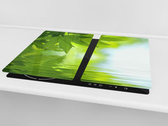 Planche à découper en verre trempé ; D08  Série Nature: Laisse 4