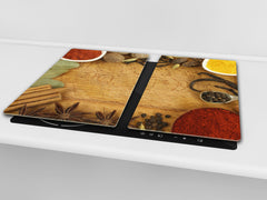 Glass Kitchen Board 60D03A: Root spices 1