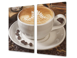 Tagliere in VETRO temperato – Proteggi-piano di lavoro e spianatoia; D05 Serie Caffè Caffè 92