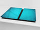 Planche à découper en verre trempé et couvre-cuisinière; D10B Série Textures: Turquoise 4