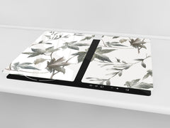 Tempered GLASS Cutting Board – Worktop saver  D15 Drawings Series: Leaves 16