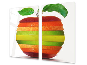 Küchenbrett aus Hartglas und Induktionskochplattenabdeckung – Schneideplatten; D07 Fruits and vegetables:  Fruits 10