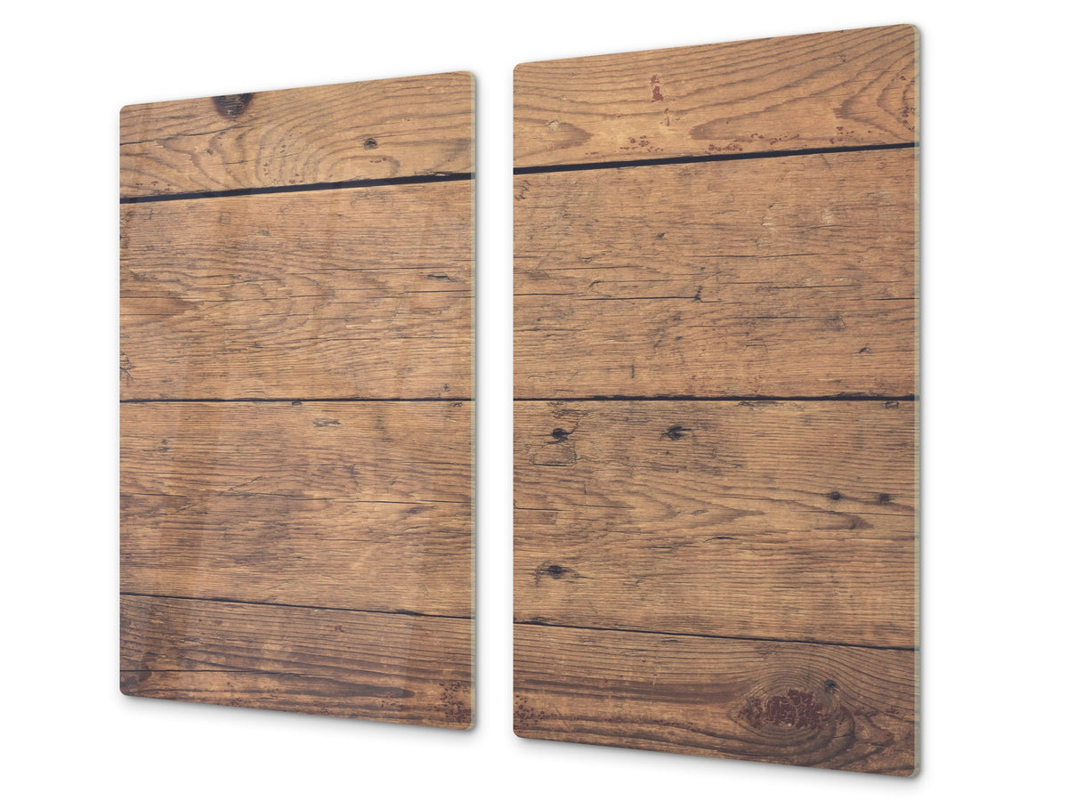 Tempered GLASS Kitchen Board – Impact & Scratch Resistant D10A Textures Series A: Wood 12