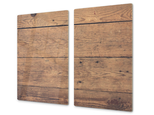 Tempered GLASS Kitchen Board – Impact & Scratch Resistant D10A Textures Series A: Wood 12