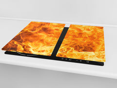 Tempered Glass Cutting Board and Worktop Saver D03 Fire Series: Fire 8