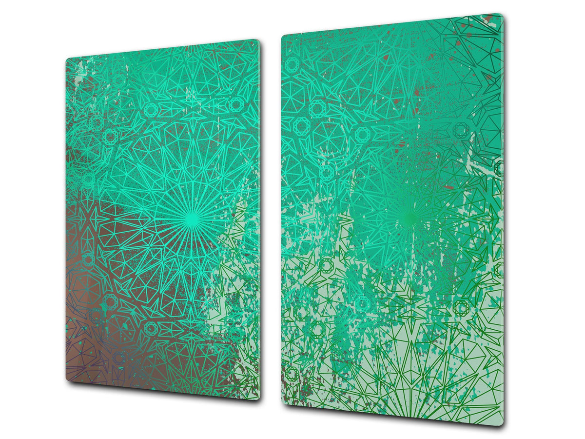 Chopping Board -  Impact & Scratch Resistant - Glass Cutting Board D24 Rusted textures Series: Oxidized copper ornament